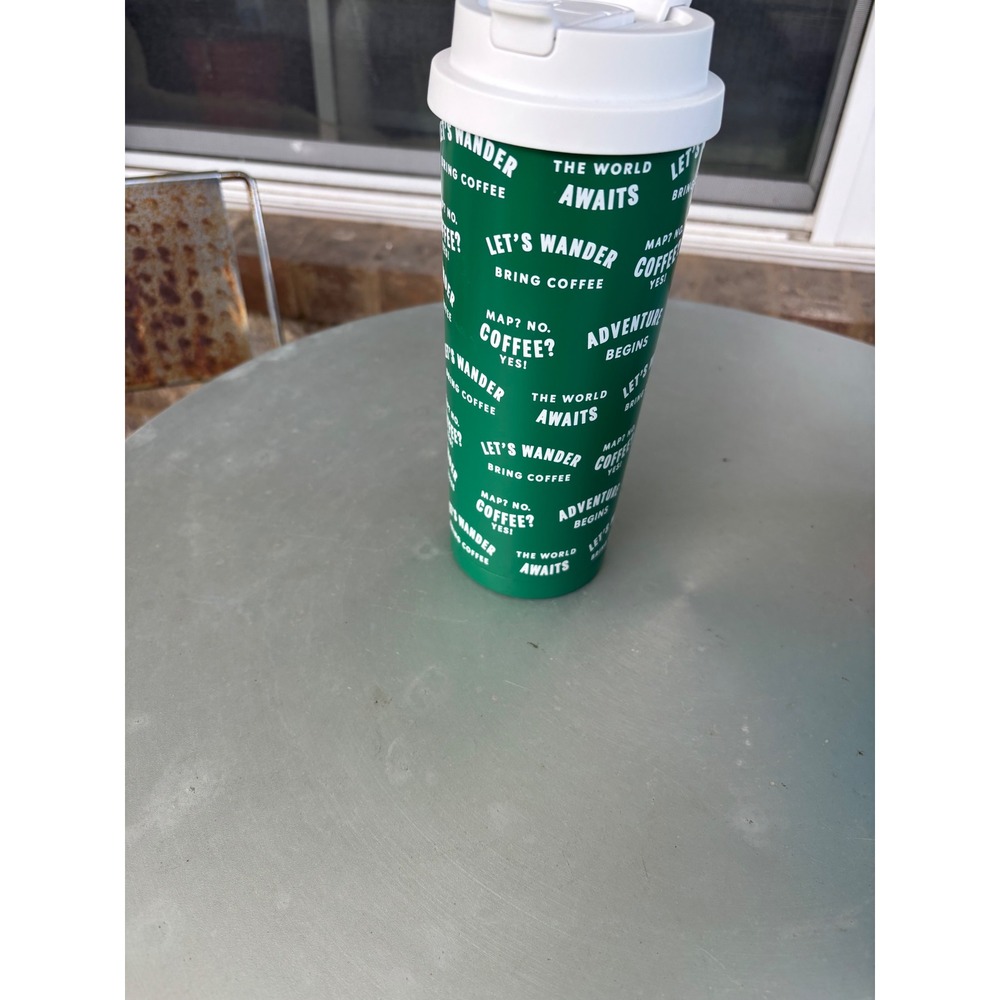 Starbucks Green Lets Wander Adventure Begins Stainless Steel Tumbler 20oz 591ml